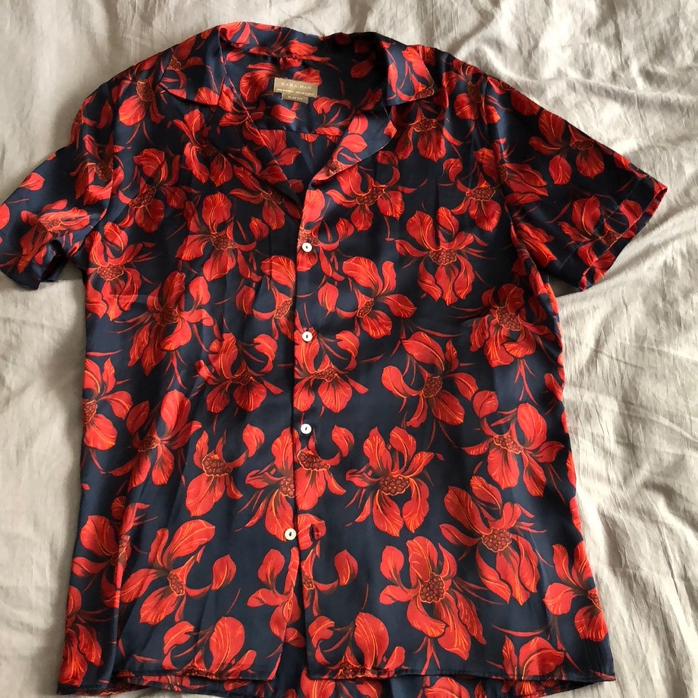 ZARA Men’s Satin Hawaiian Shirt